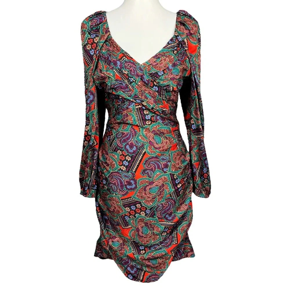 Veronica Beard Silk Floral Bodycon Dress Womens Size 8 New - Picture 2 of 14